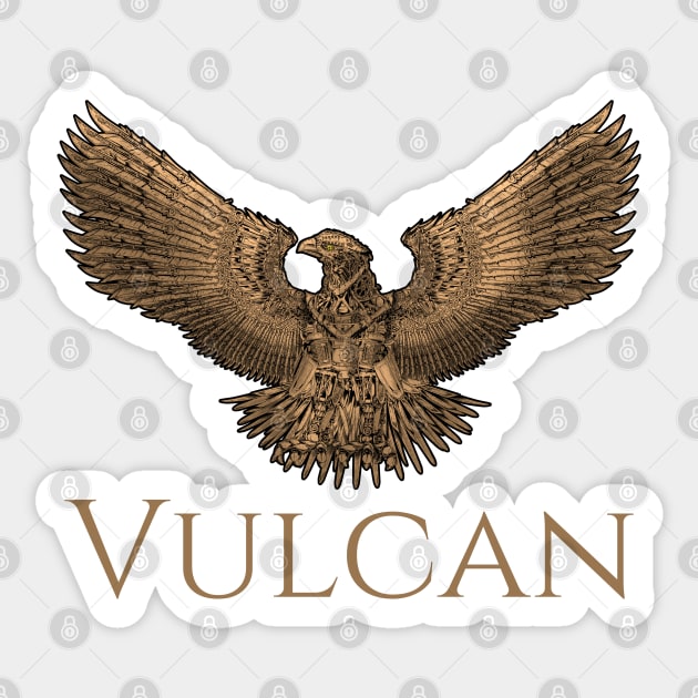 Ancient Roman Mythology - Steampunk Eagle - Vulcan Sticker by Styr Designs